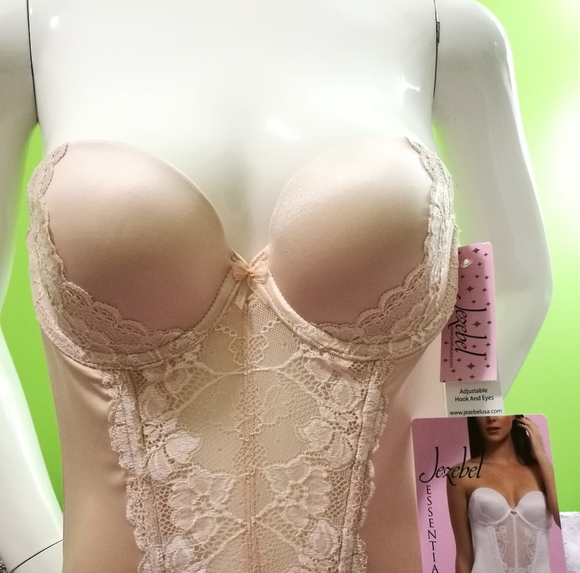 NWT 32B Beige Lace Padded Wedding Bustier - Picture 3 of 8